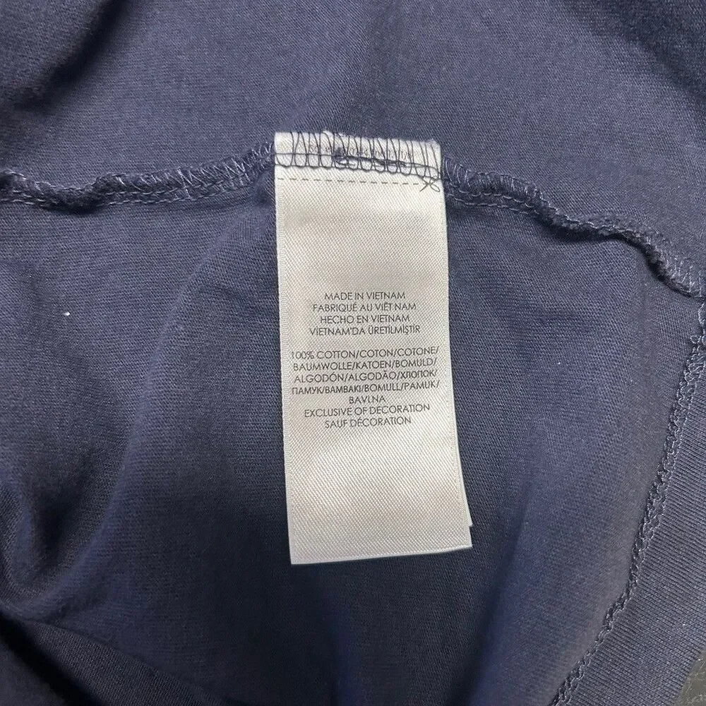 Polo Ralph Lauren T-Shirt Mens Large Navy Blue Red Pony Logo Cotton Crew Neck - Picture 6 of 7